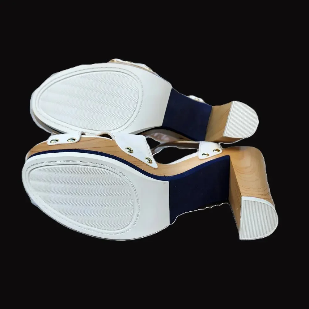 Tommy Hilfiger Whitnee Slingback Wooden Heel Sandals 9.5 - Picture 10 of 13
